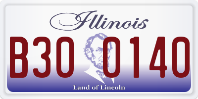 IL license plate B300140