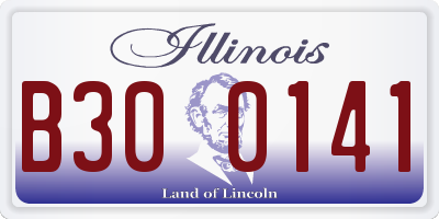 IL license plate B300141