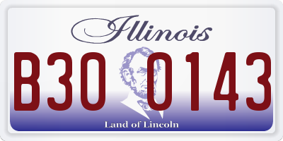 IL license plate B300143