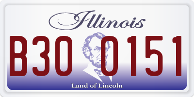 IL license plate B300151