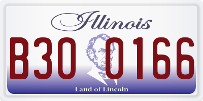IL license plate B300166