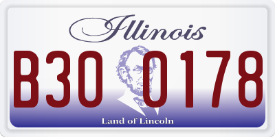 IL license plate B300178