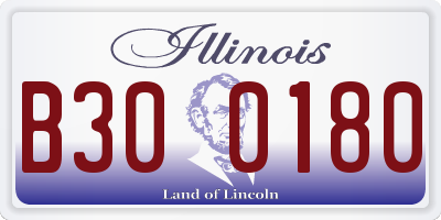IL license plate B300180