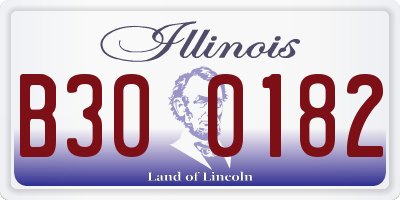 IL license plate B300182