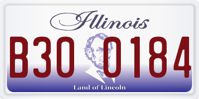IL license plate B300184