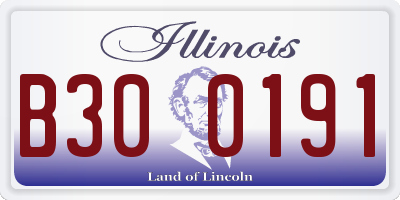 IL license plate B300191