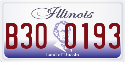 IL license plate B300193