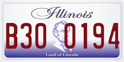 IL license plate B300194