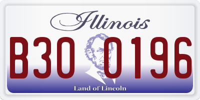 IL license plate B300196