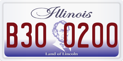 IL license plate B300200