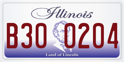 IL license plate B300204