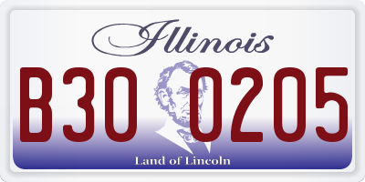 IL license plate B300205