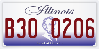 IL license plate B300206