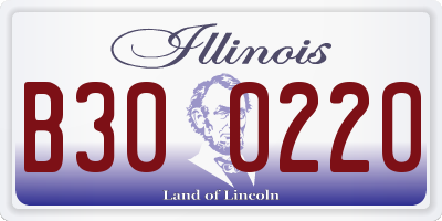 IL license plate B300220