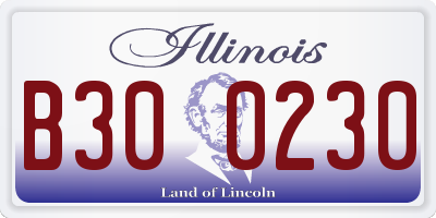 IL license plate B300230