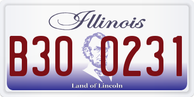IL license plate B300231