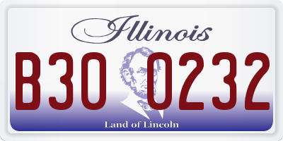 IL license plate B300232