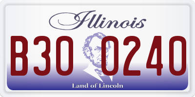 IL license plate B300240