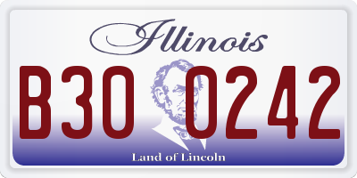 IL license plate B300242