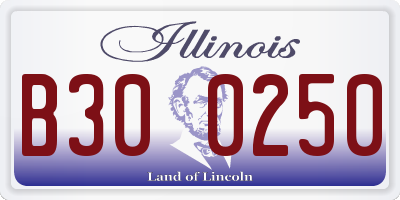 IL license plate B300250