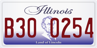 IL license plate B300254