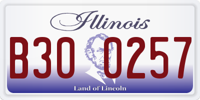 IL license plate B300257