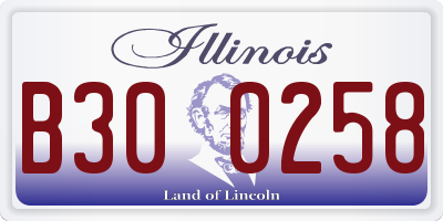 IL license plate B300258