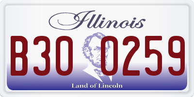 IL license plate B300259