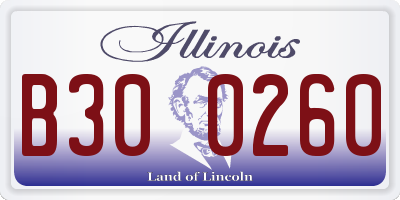 IL license plate B300260