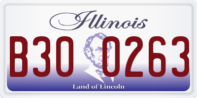 IL license plate B300263