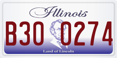 IL license plate B300274