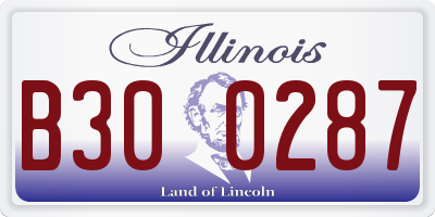IL license plate B300287