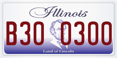 IL license plate B300300