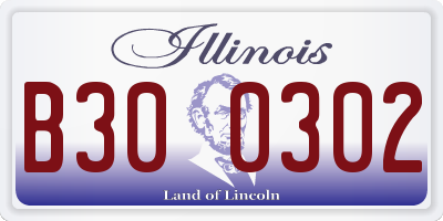 IL license plate B300302