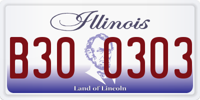 IL license plate B300303