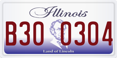 IL license plate B300304