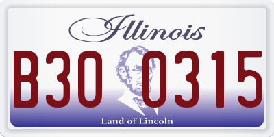 IL license plate B300315