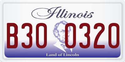 IL license plate B300320