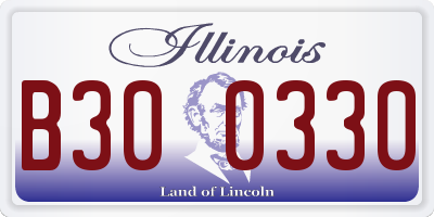 IL license plate B300330