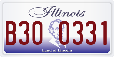 IL license plate B300331