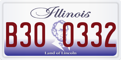IL license plate B300332