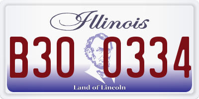IL license plate B300334