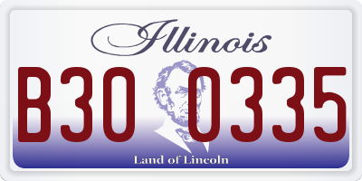IL license plate B300335