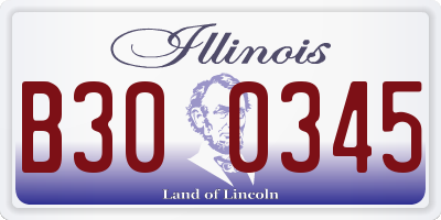IL license plate B300345