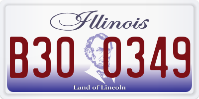 IL license plate B300349