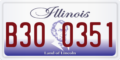 IL license plate B300351