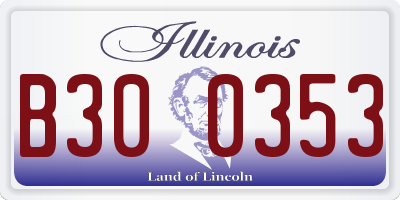 IL license plate B300353