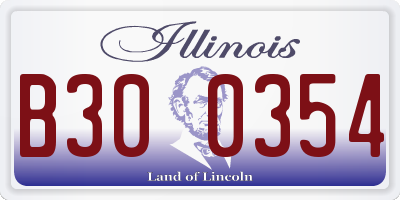 IL license plate B300354