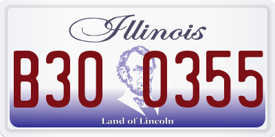 IL license plate B300355