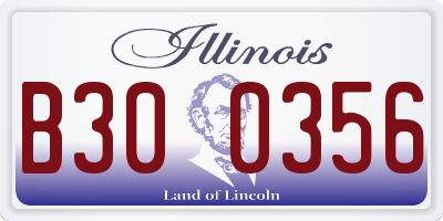 IL license plate B300356
